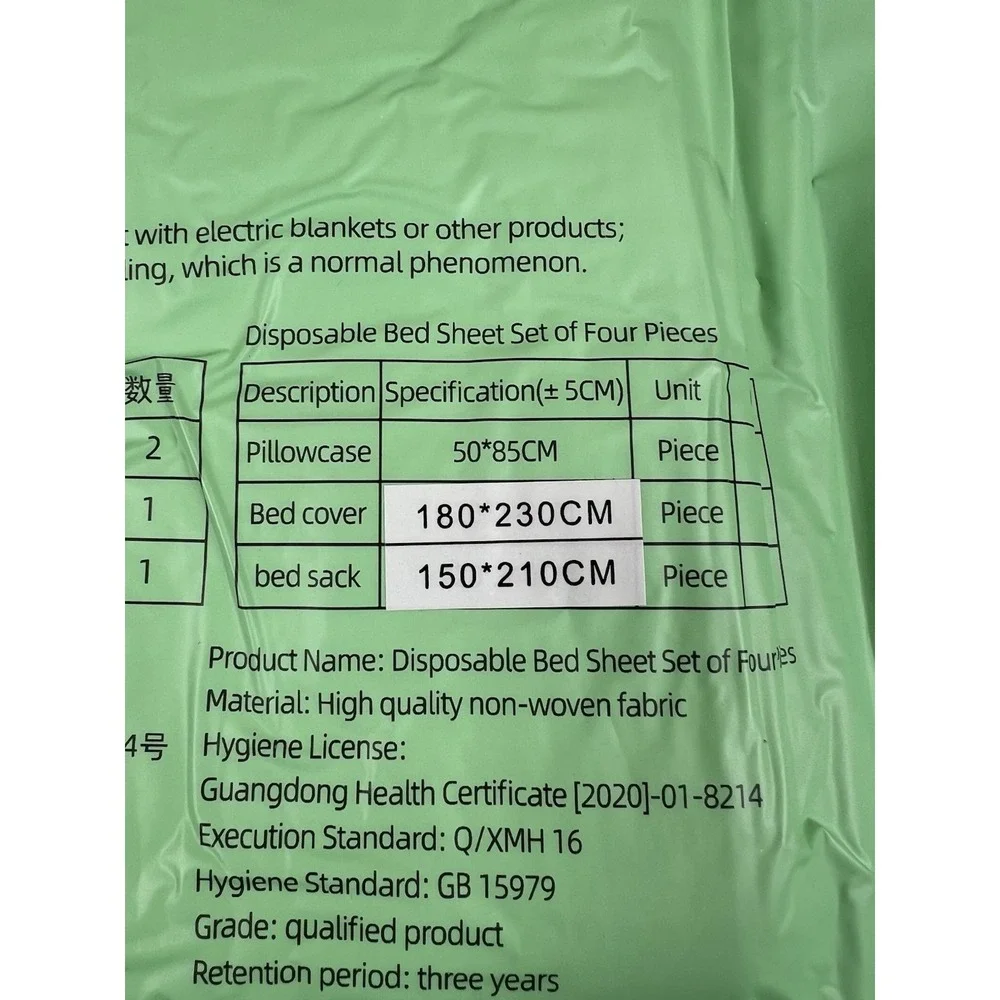 4- Bags Disposable bedsheets for‎ travel. Perfect For Hotels. (4) Pcs
